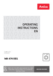 Amica WA 474 081 Operating Instructions Manual