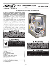 Lennox MERIT ML196DF070XE48BK Service Literature