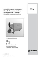 Munters GPmp100 Manual For Use And Maintenance