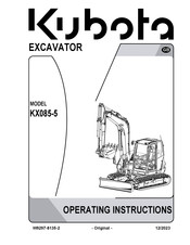Kubota KX085-5 Operating Instructions Manual