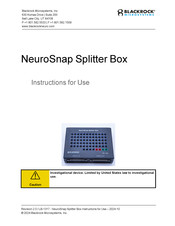 Blackrock Microsystems NeuroSnap 12966-I Instructions For Use Manual