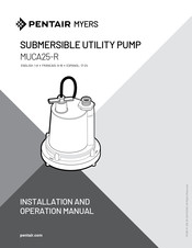 Pentair MYERS MUCA25-R Installation And Operation Manual