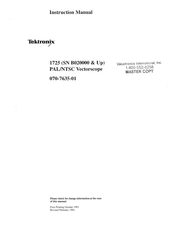 Tektronix 1725 Instruction Manual