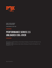 Fox PERFORMANCE 2.5 Series Installation Manual