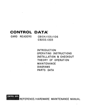 Control Data CB202 Hardware Maintenance Manual