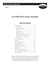 JORDAN CONTROLS LA-2315 Instruction Manual