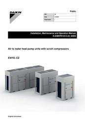 Daikin EWYE CZ Series Installation, Maintenance And Operation Manual