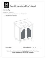 Member's Mark Enzo SMENZVNY30-E Assembly Instructions & User Manual