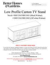 Better Homes and Gardens BHF336158813001 Manual