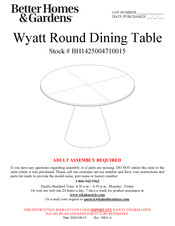 Better Homes and Gardens Wyatt BH1425004710015 Manual