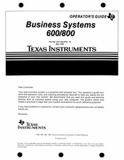 Texas Instruments Extensa 600 Operator's Manual