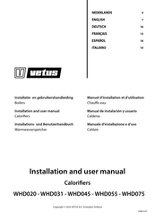 Vetus WHD045 Installation And User Manual