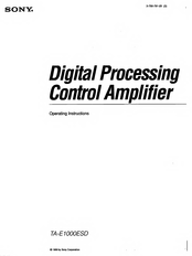 Sony TA-E1000ESD Operating Instructions Manual