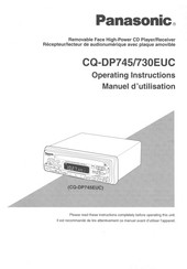 Panasonic CQDP745EUC - AUTO RADIO/CD DECK Operating Instructions Manual