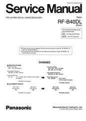 Panasonic RF-B40DL Service Manual