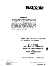 Tektronix 2465 Option 09 Instruction Manual