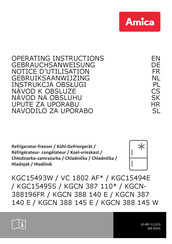 Amica KGC15494E Operating Instructions Manual
