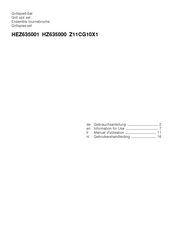 BSH Z11CG10X1 Information For Use