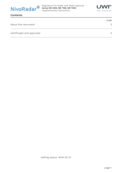 UWT NivoRadar NR 7200 Series Supplementary Instructions Manual