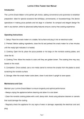 Lumme Snack Maker User Manual