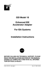GSi 18 Installation Instructions Manual