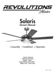 Hunter Revolutions Solaris Owner's Manual