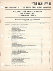 Tektronix 547 Calibration Procedure