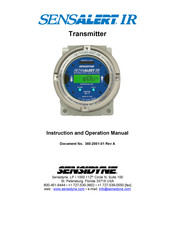 Sensidyne SENSALERT IR Instruction And Operation Manual