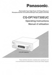 Panasonic CQDP745EUC - AUTO RADIO/CD DECK Operating Instructions Manual