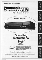 Panasonic Omnivision PV-8402 Operating Instructions Manual