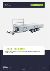 BW Trailers Flatbed Tridem Series Operating Instructions Manual