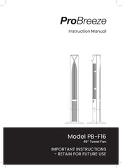 ProBreeze PB-F16 Important Instructions Manual