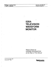Tektronix 528A Instruction Manual