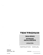 Tektronix 7633 Instruction Manual