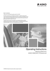Asko WMC64V Professional Operating Instructions Manual