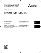 Mitsubishi Electric American Standard NAXAMT30A112AA Operation Manual