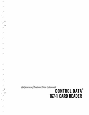 Control Data Corporation 167-1 Instruction Manual