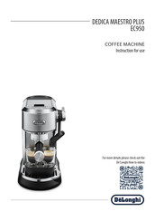 DeLonghi DEDICA MAESTRO PLUS EC950 Instructions For Use Manual