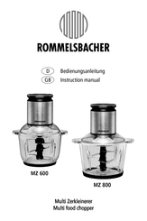 Rommelsbacher MZ 800 Instruction Manual