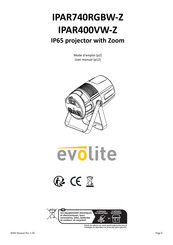 Evolite IPAR740RGBW-Z User Manual