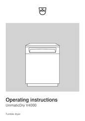 V-ZUG UnimaticDry V4000 Operating Instructions Manual