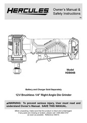 Hercules HDB64B Owner's Manual & Safety Instructions