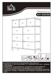 HOMCOM 831-830V80 Assembly Instructions Manual