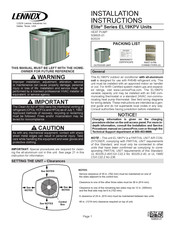 Lennox Elite EL19KPV Installation Instructions Manual