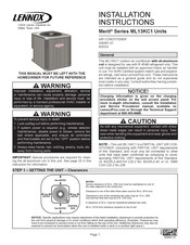 Lennox ML13KC1 Installation Instructions Manual