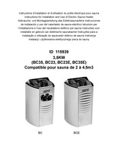 Harvia BC35E Instructions For Installation And Use Manual
