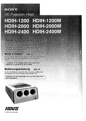 Sony HDIH-2400 Operating Instructions Manual