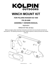 Kolpin Outdoors 25-3450 Assembly & Owners Manual