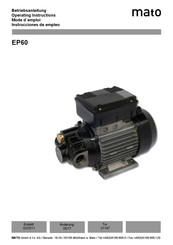 MATO EP60 Operating Instructions Manual