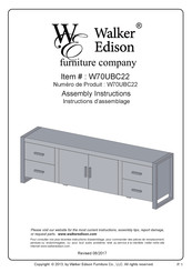 Walker Edison W70UBC22 Assembly Instructions Manual